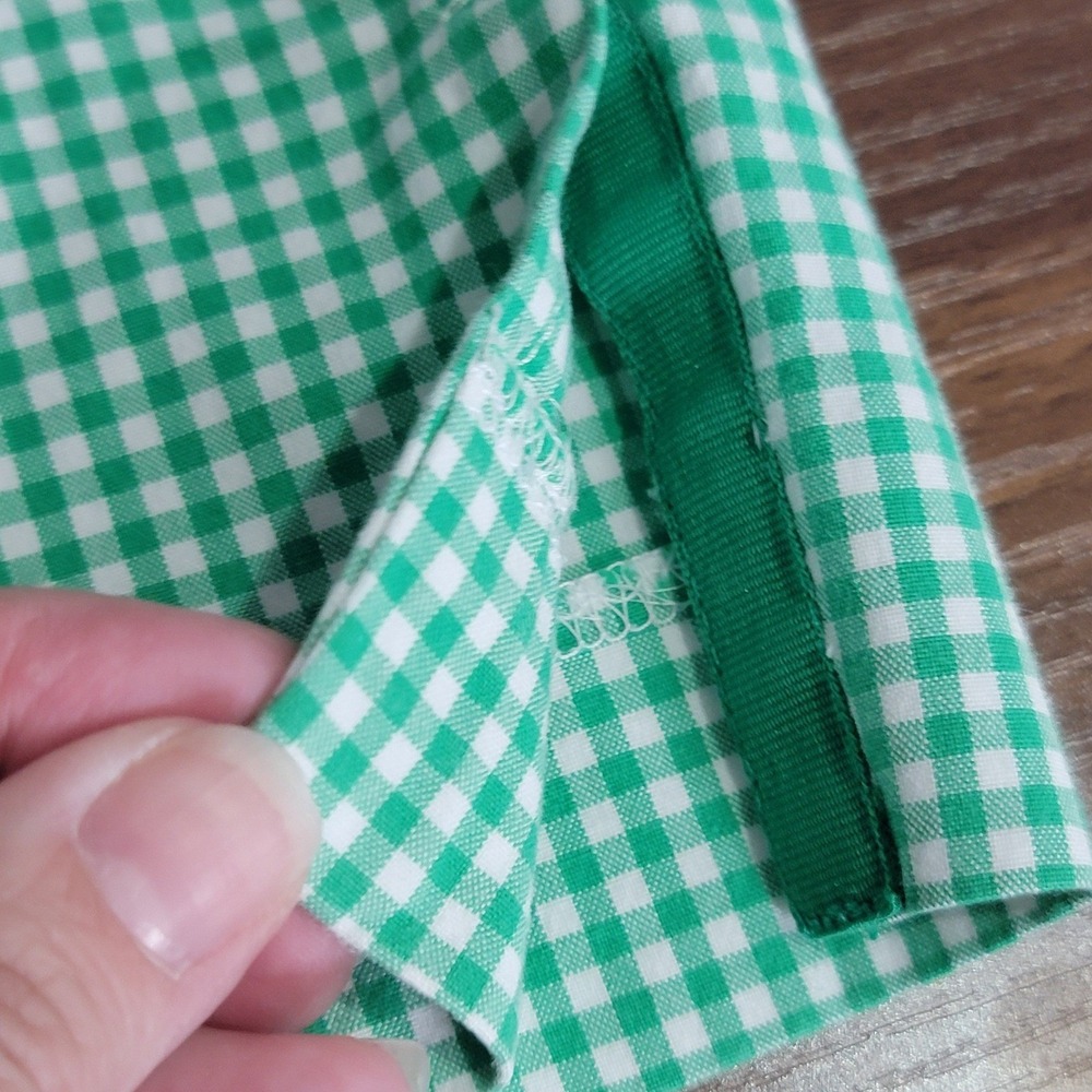 Talbots Skimmer Pants 6 Green Gingham Check Cropped Cotton Coastal Preppy Classy - Picture 13 of 14